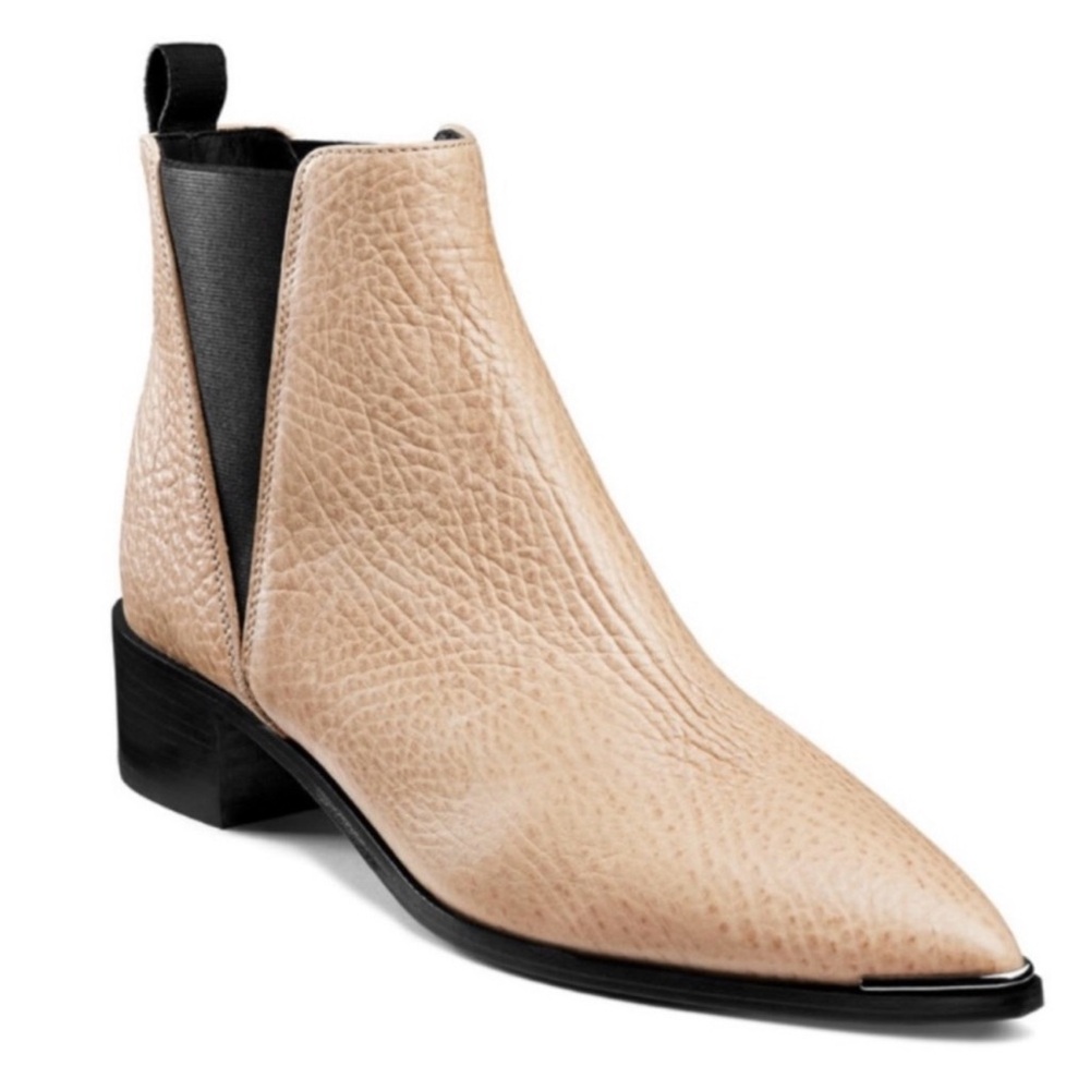 ACNE STUDIOS Tan Leather Ankle Boots